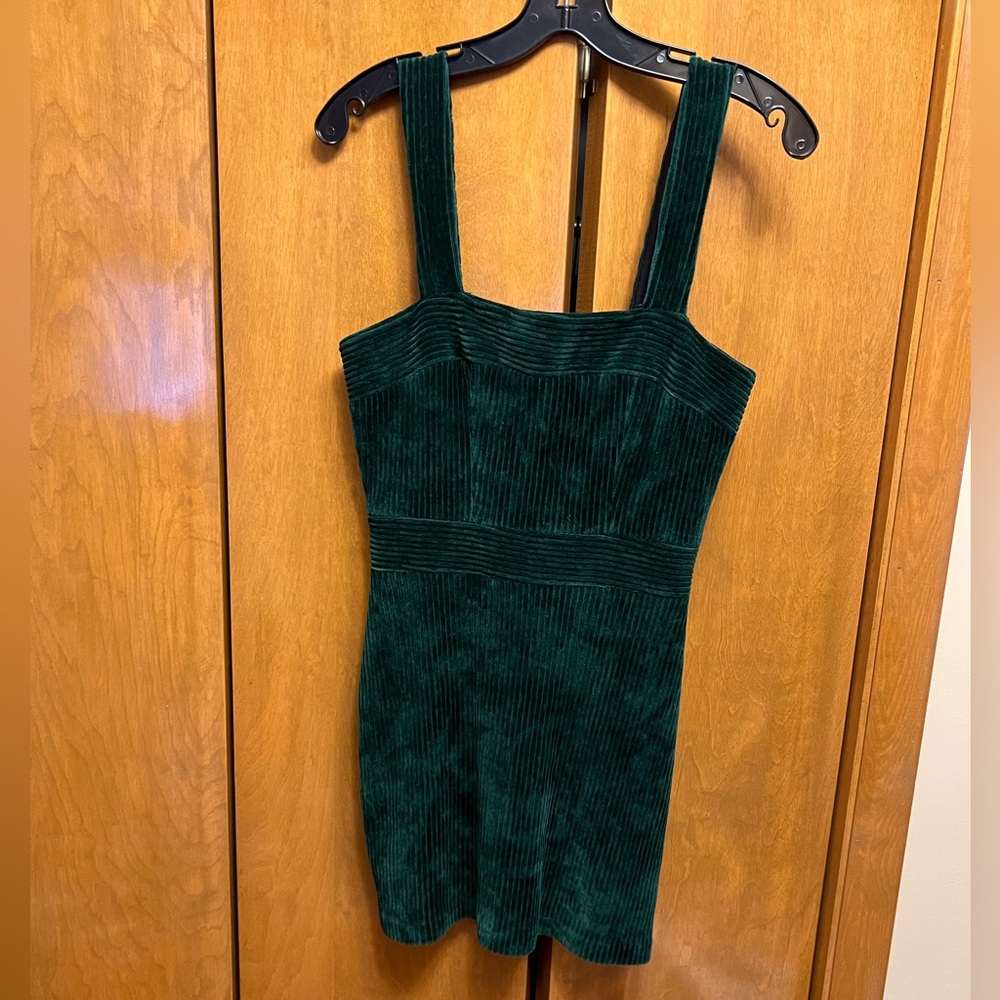 Amanda Uprichard Jumper Dress in Emerald Wale (Needs Repair)